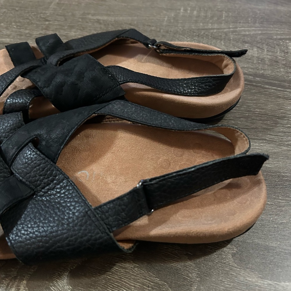 Vionic Eira Backstrap Sandal Black Leather Comfor… - image 4